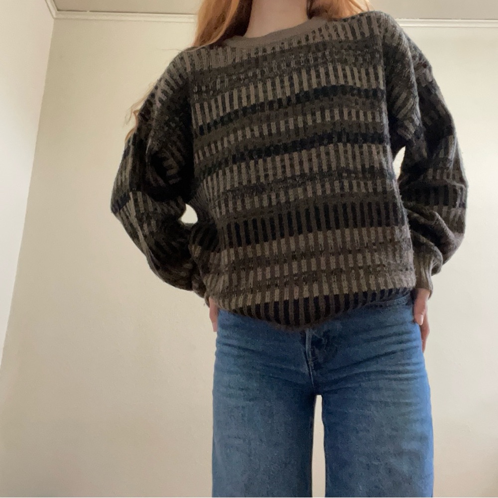 S.W. Casuals Knit Sweater in Brown and Black